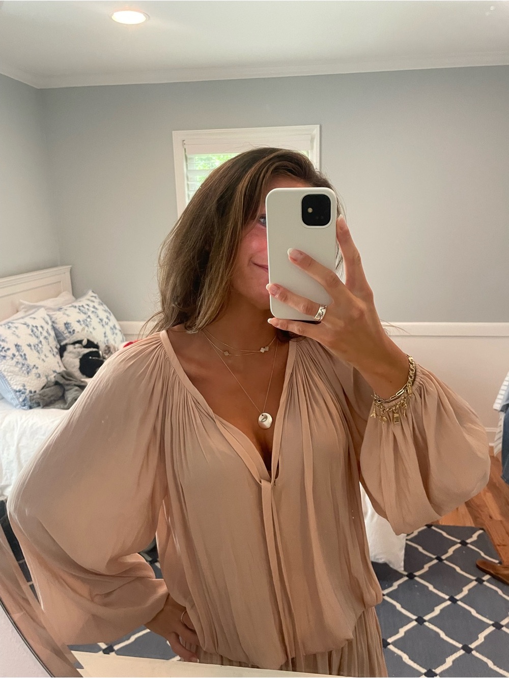 Ramy Brook Blush Pink Long-Sleeve Mini Dress - Picture 4 of 8